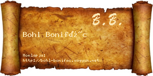 Bohl Bonifác névjegykártya